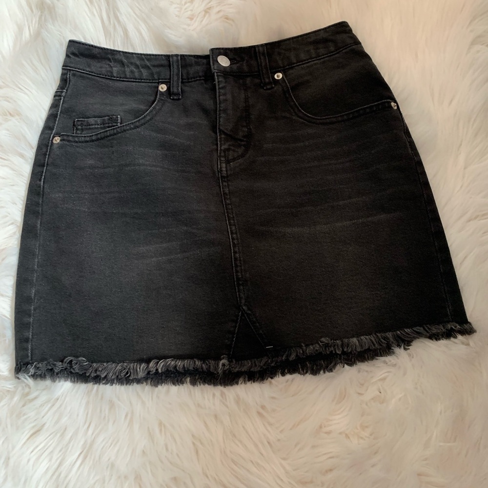 Black Denim Skirt